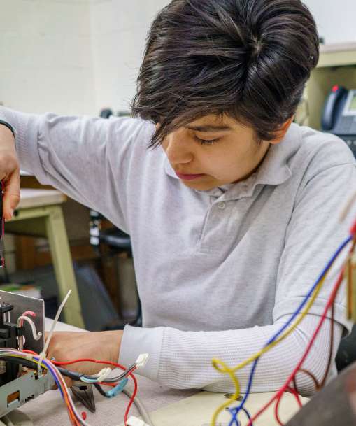 Job Corps student working on a computer