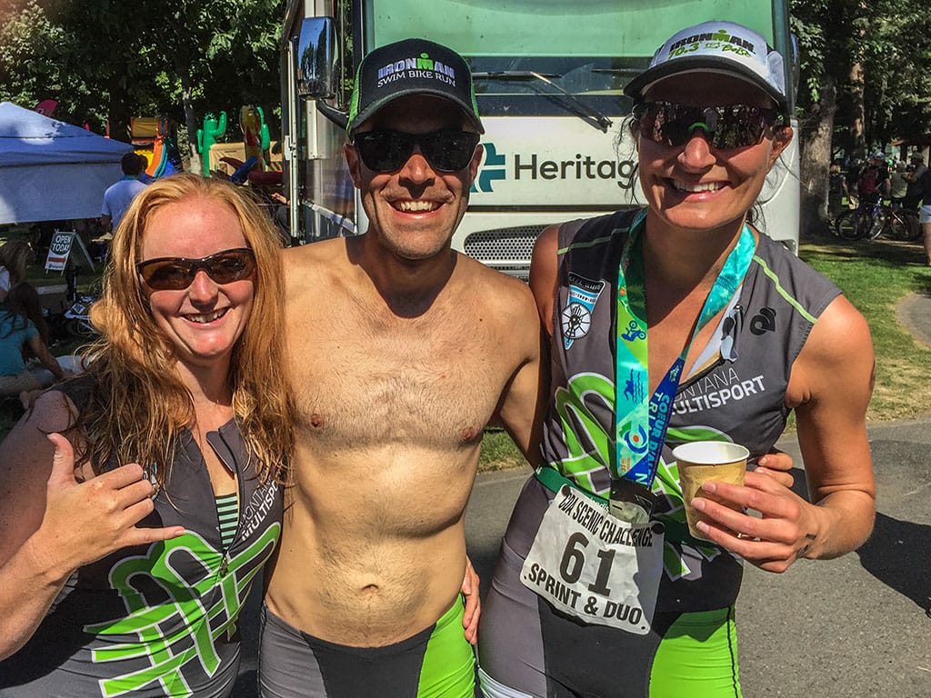 Joe, Milica, Steph at Coeur d'Alene Triathlon
