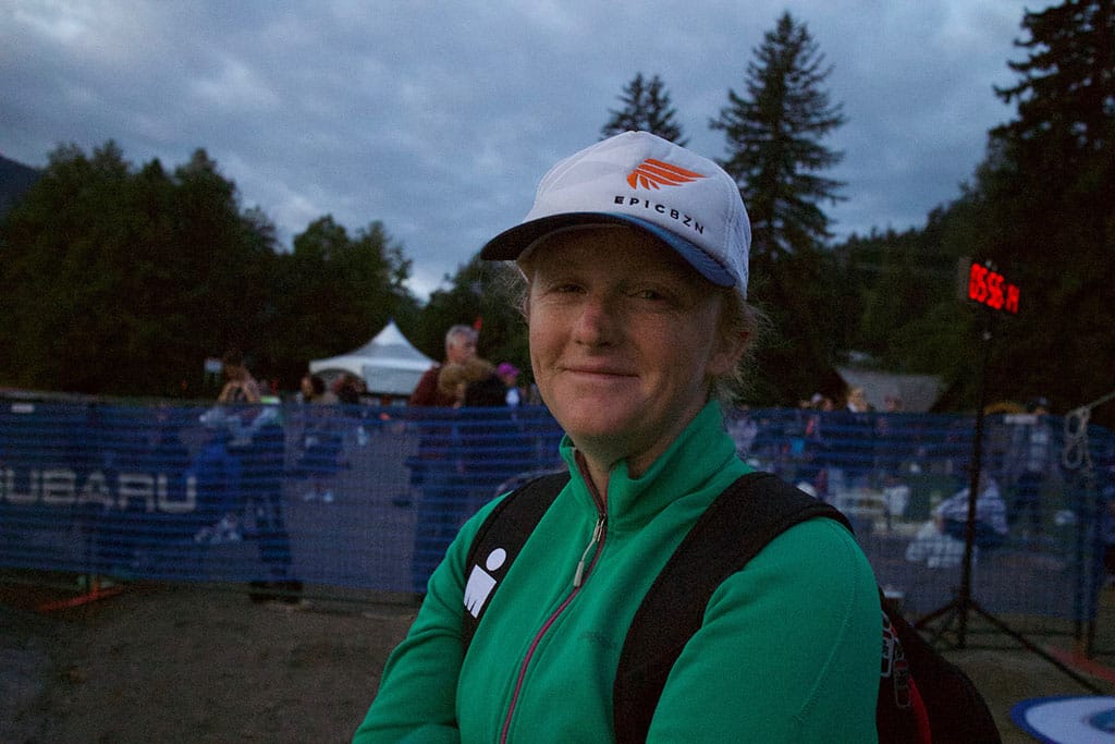 Female wearing Epic BZN trucker cap