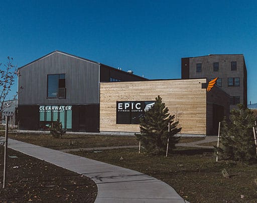Epic Fitness Center interior photo depicting window vinyl