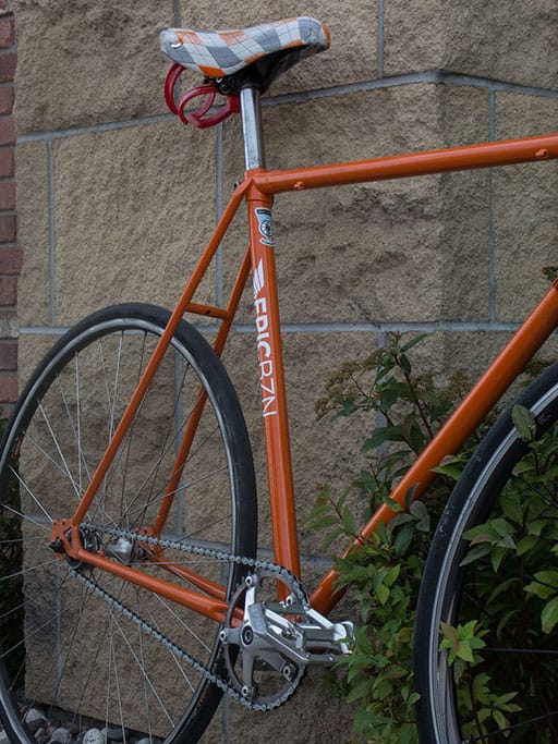 Epic BZN orange singlespeed bike