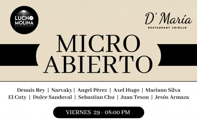 MICRO ABIERTO - ENTRADA LIBRE