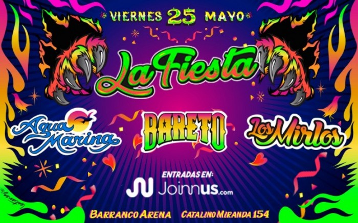 LA FIESTA con BARETO, AGUA MARINA y LOS MIRLOS / / Joinnus