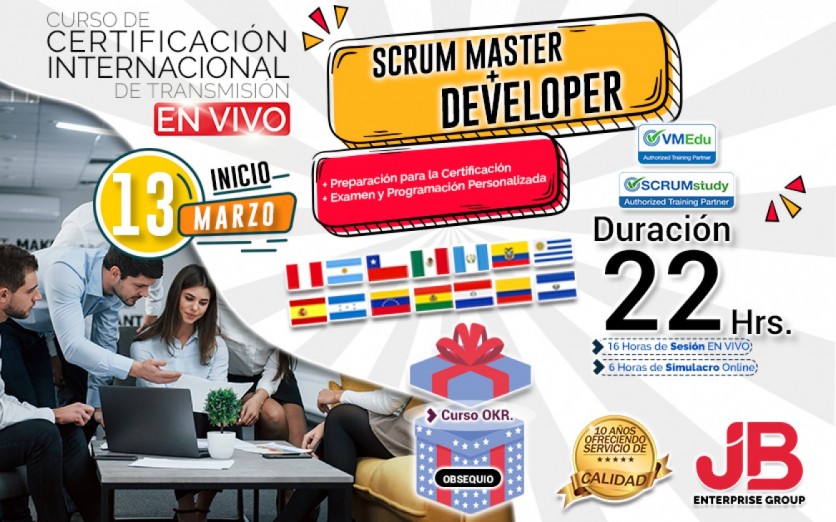 CURSO DE TRANSMISIÓN EN VIVO: SCRUM MASTER Y DEVELOPER