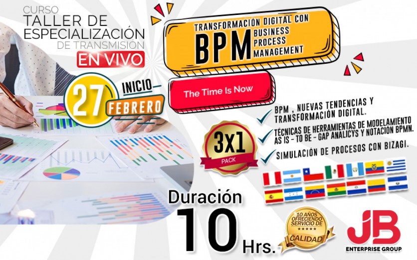 CURSO DE TRANSMISIÓN EN VIVO: Transf. Digital de BPM