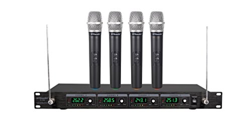 GTD Audio G-380H VHF Wireless Microphone System with 4 Hand held mics