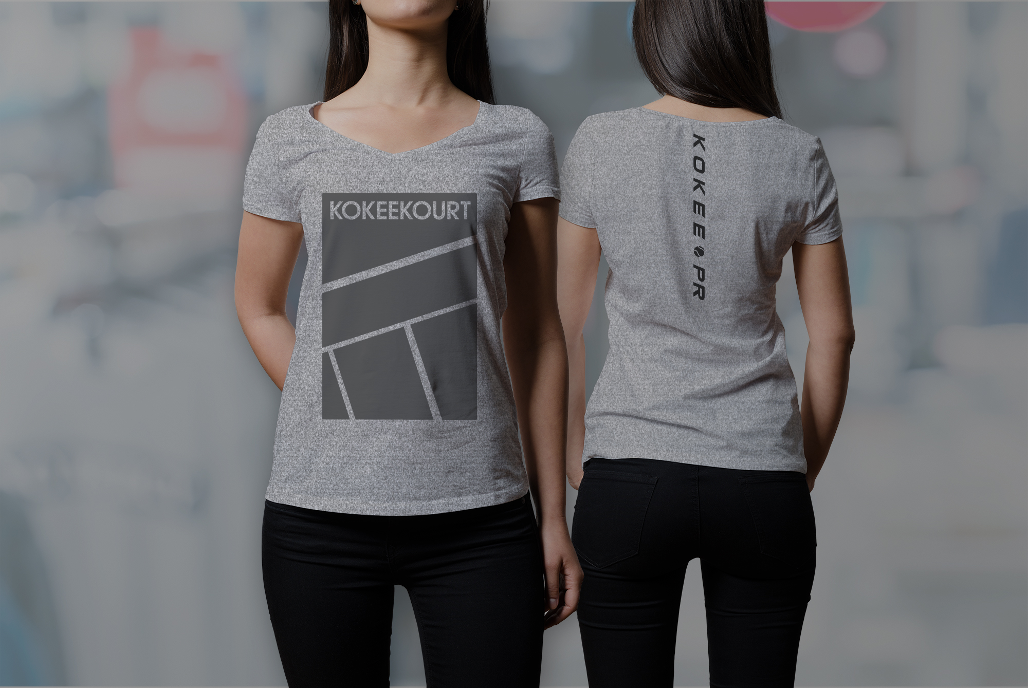 v-neck tee-h-gray