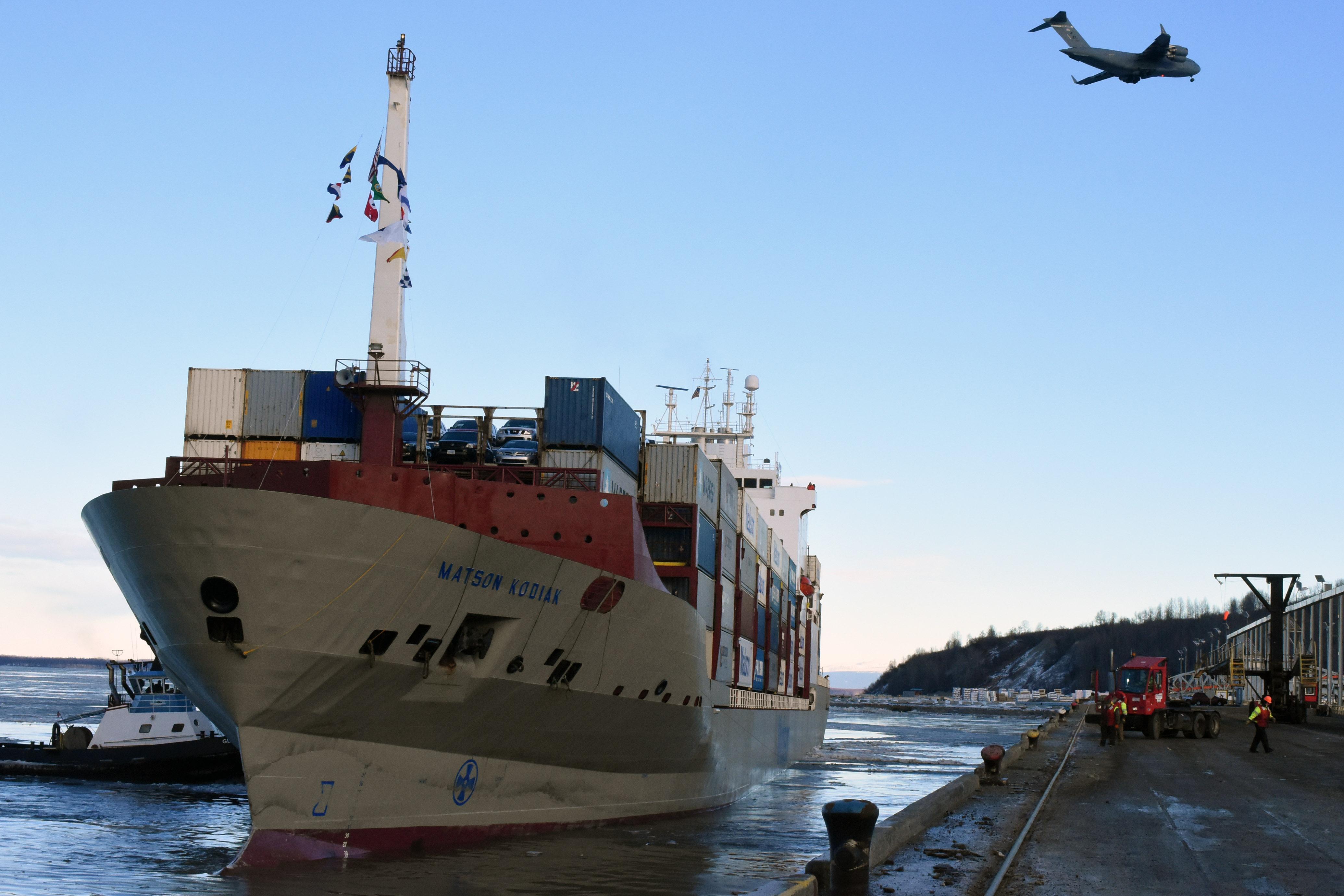 Matson's Kodiak container ship at Port of Anchorage KTOO