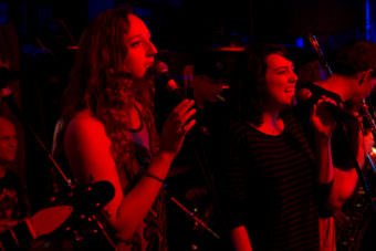 Taylor Vidic and Cameron Brockett of the Quaintrelles perform at Louie's Douglass Inn at 9:00 Thursday. (Photo by Annie Bartholomew/KTOO)