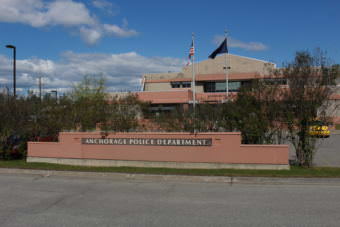 The Anchorage Police Department Building (Photo by Wesley Early/Alaska Public Media)
