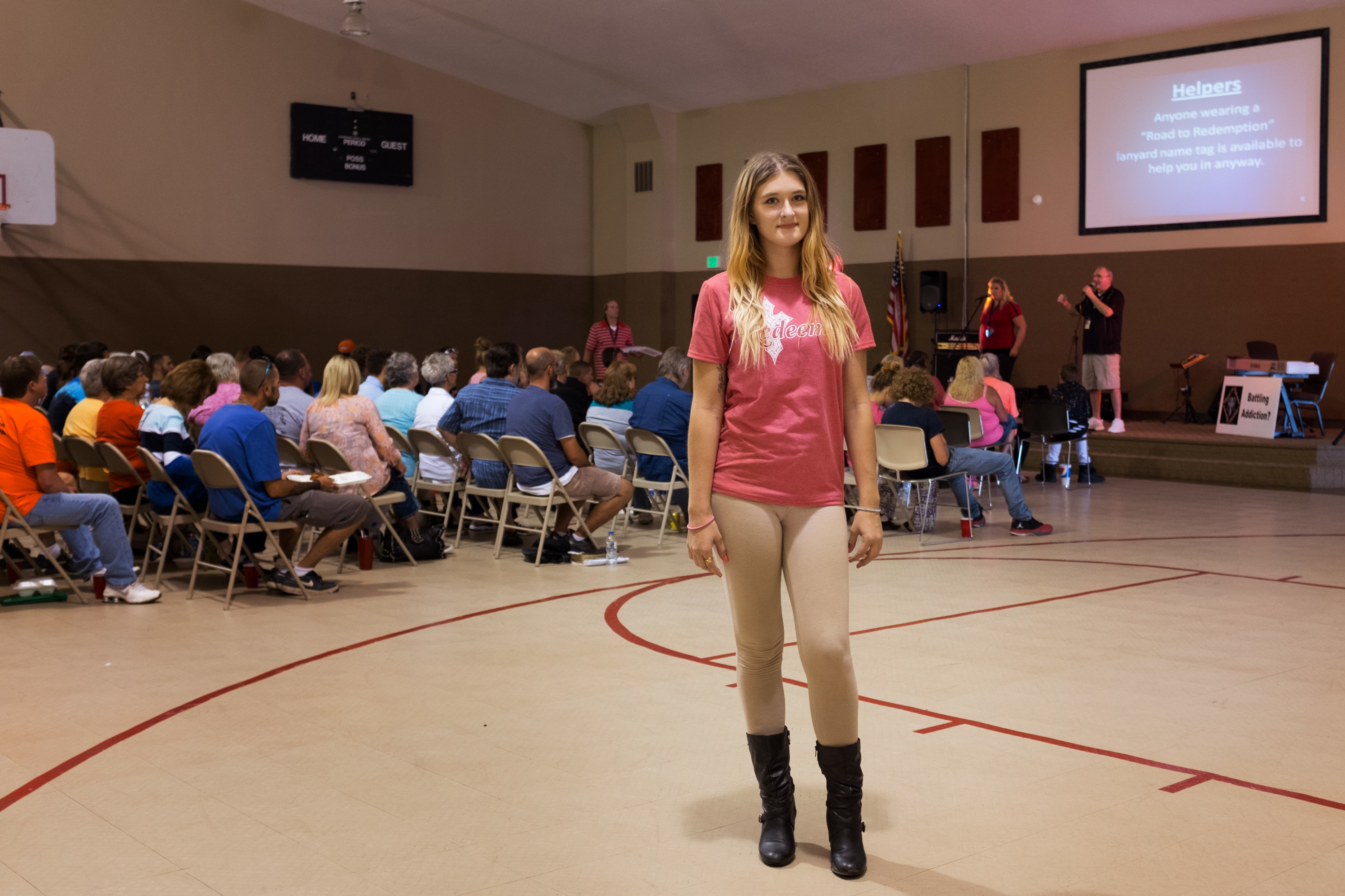 Kathryn Sexton, 23, who is from an upper-middle-class family, had landed a full scholarship to college. She dropped out after she began using heroin and ended up working as a cocktail waitress at a gentleman's club. (Photo by Seth Herald for NPR)