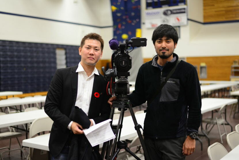 Tadashi Ogawa, left, visited Kiska and Attu last summer to shoot footage for "When The Fog Clears." (Photo by Berett Wilber/KUCB)
