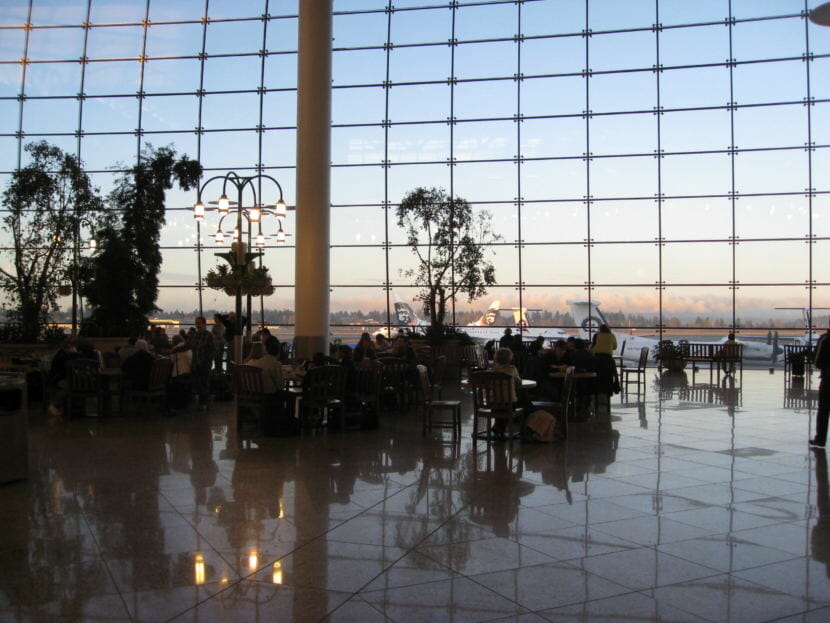 The main concourse of Sea-Tac Airport in February 2009.