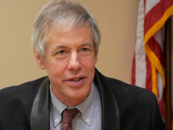 Rep. Matt Claman, D-Anchorage, a member of the mostly Democratic House coalition, talks to reporters at a press availability in his Capitol office in Juneau on Jan. 30, 2018. He was responding to a proposal made public earlier in the day by Gov. Mike Dunleavy to make several changes to the constitution related to the state budget and the Alaska Permanent Fund.
