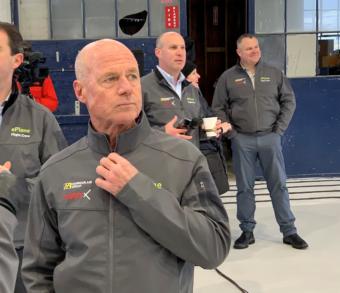 Harbour Air CEO and test pilot Greg McDougall stands in a company hangar near Vancouver, British Columbia, on Dec. 10, 2019.