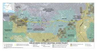 A map of the proposed Ambler Road project (Map courtesy of the Bureau of Land Management)