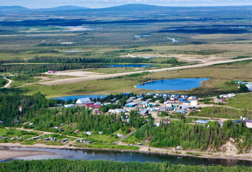Aerial view of the Native Village of Shungnak