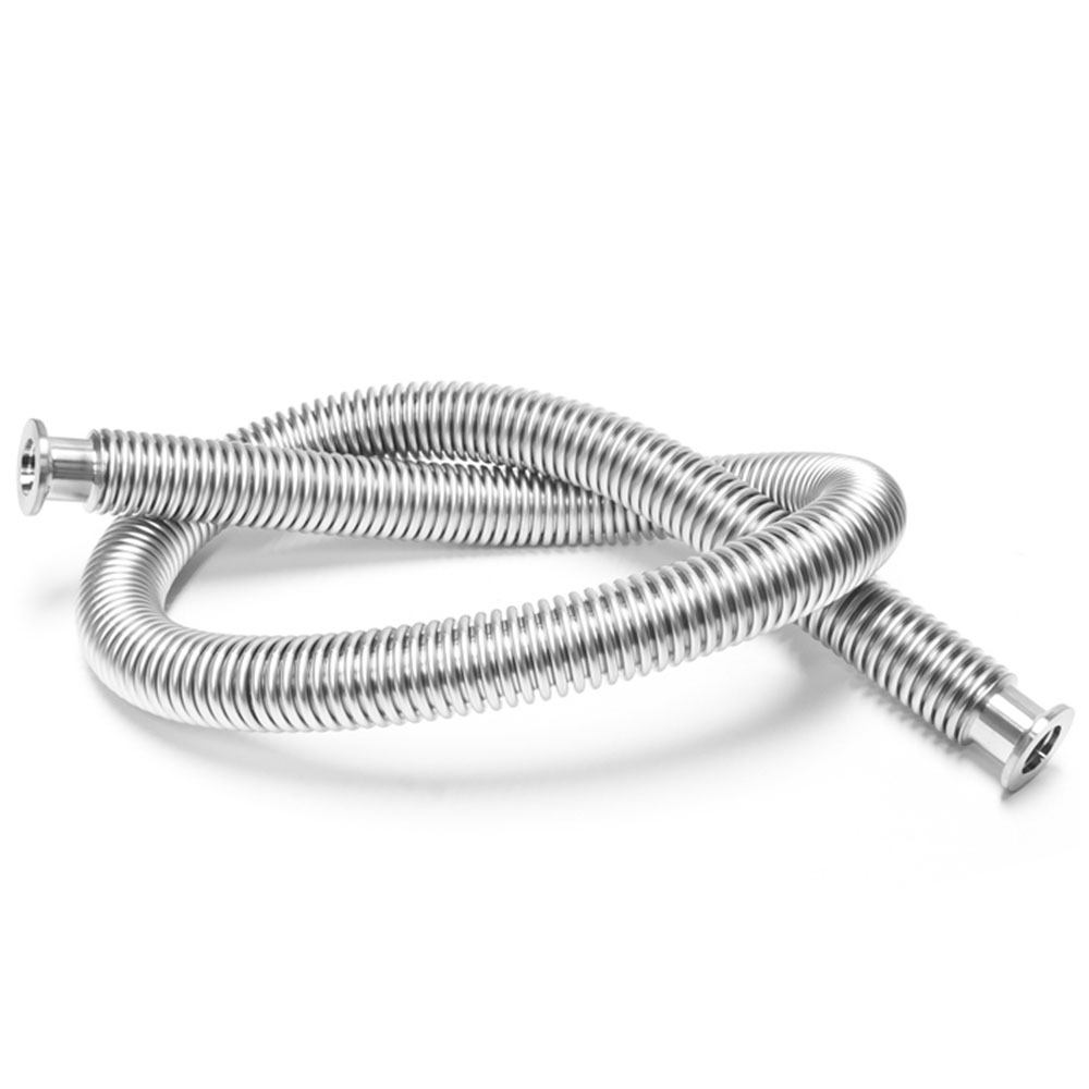 Bellows Hose Metal KF-16, 78.74 Inch, 2000mm, Flex Coupling, ISO-KF Flange Size NW-16, Thin Wall Tubing,304 Stainless Steel