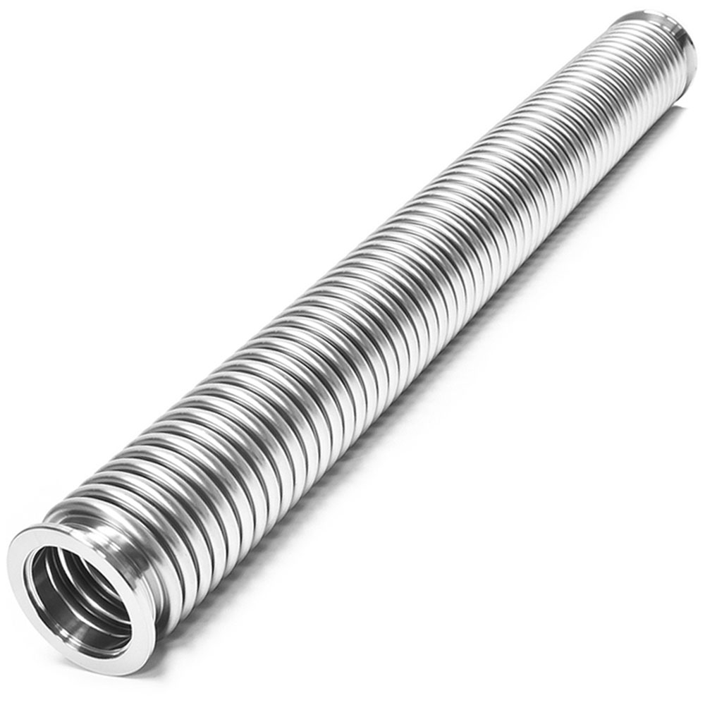 Bellows Hose Metal KF-50, 100 Inch,2500mm, Flex Coupling, ISO-KF Flange Size NW-50, Thick Wall Tubing, 304 Stainless Steel