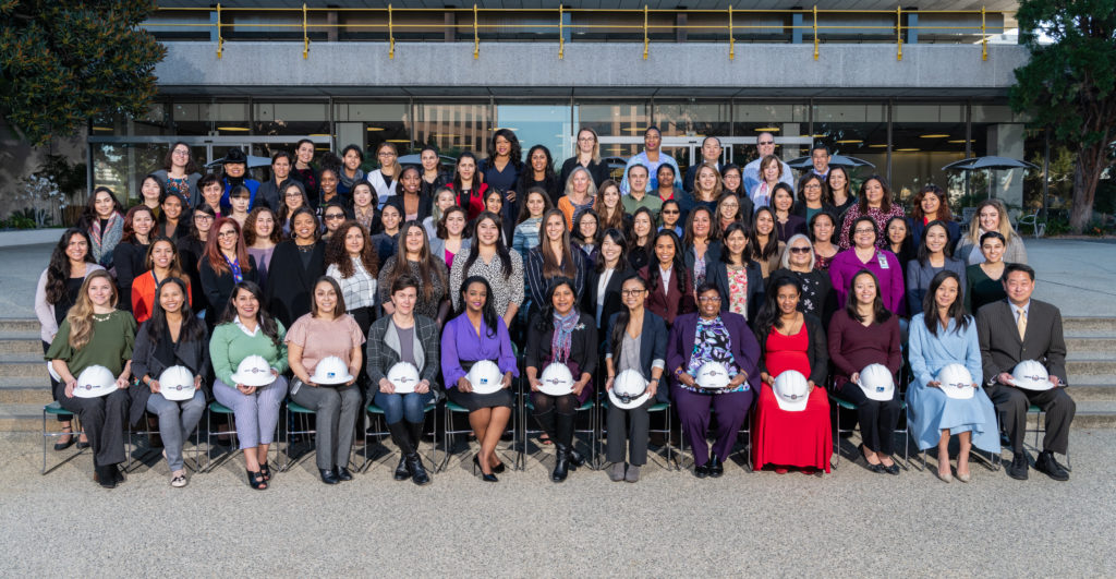 Image of rows of members of LADWP chapter of Society of Women Engineers