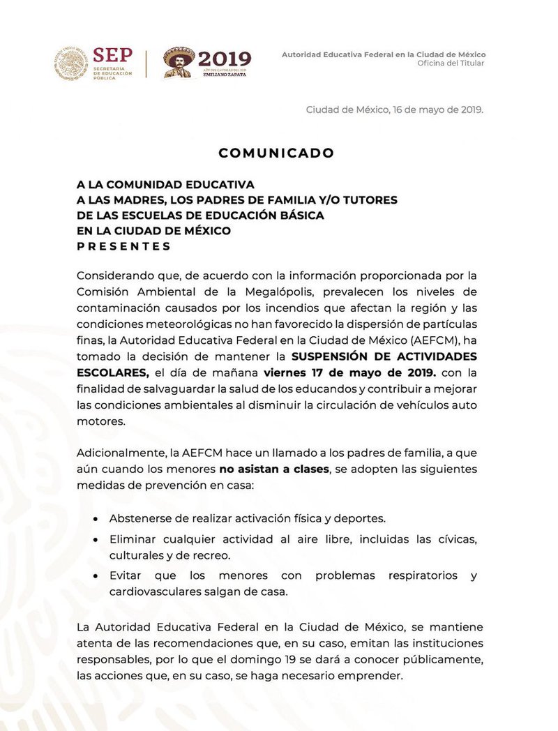 Comunicado SEP