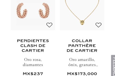 Por 237 mx compro unos pendientes de Cartier