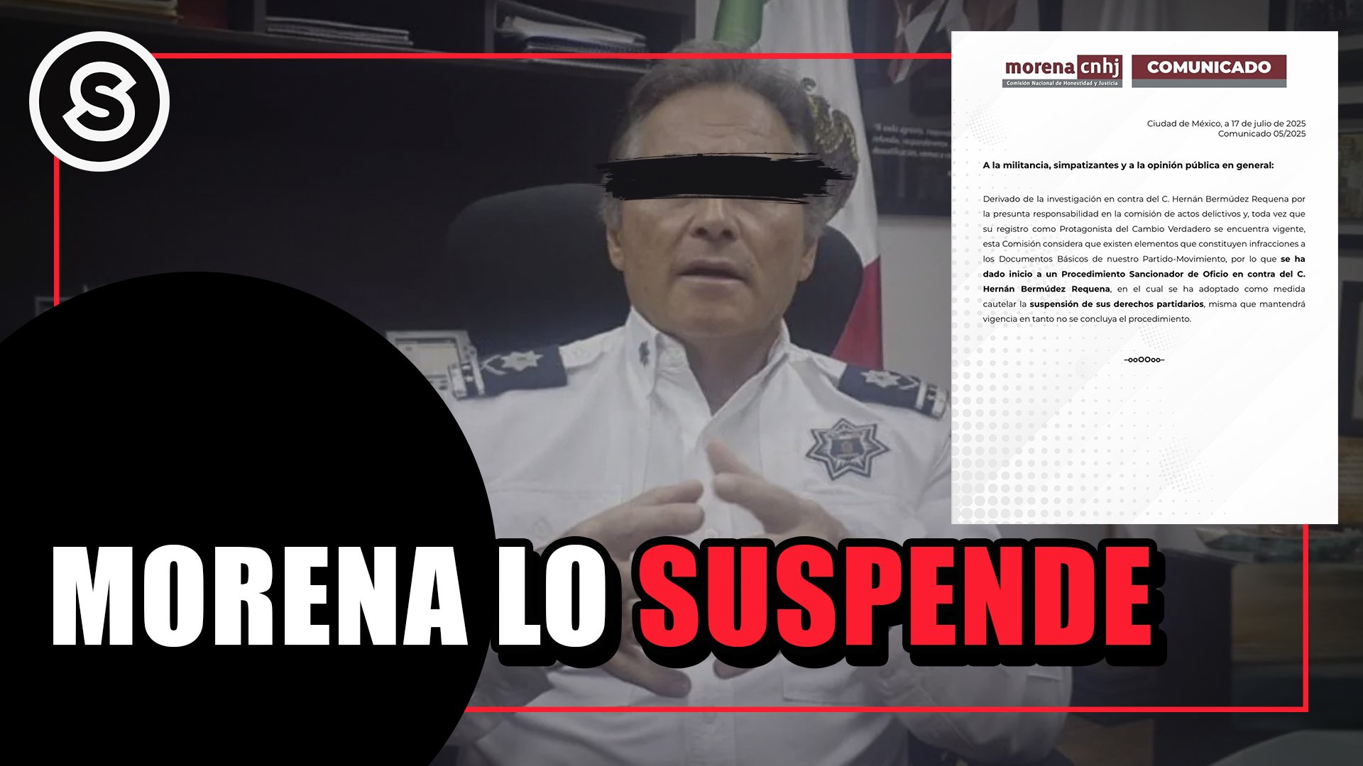 Morena lo suspende
