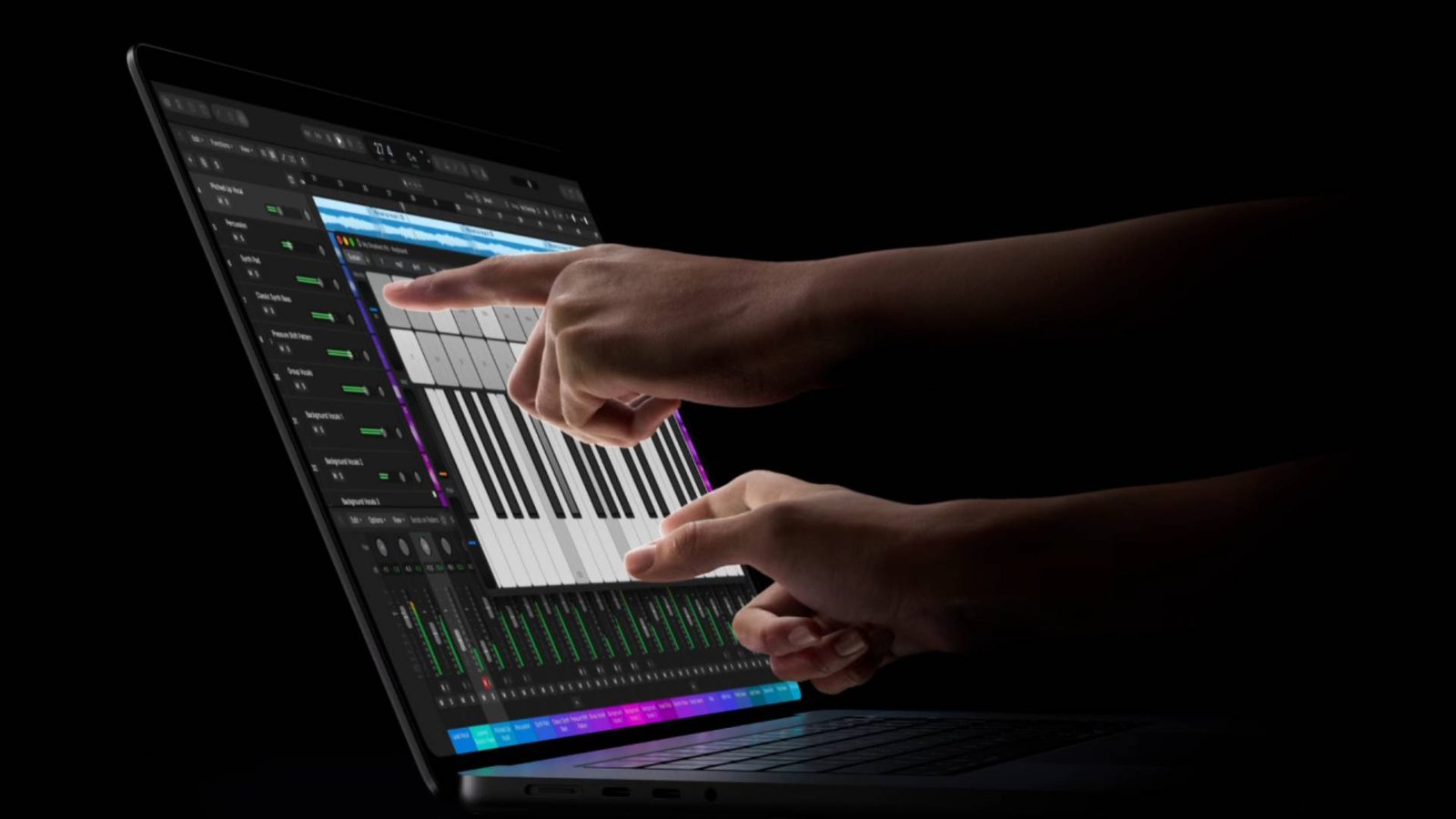 steve jobs macbook pro touch tactil