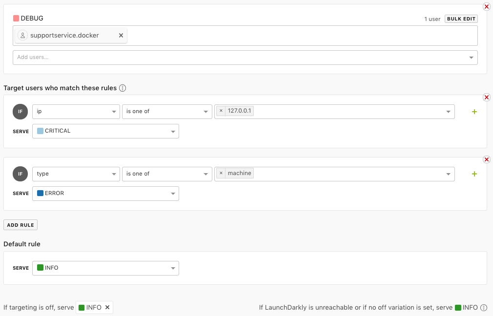 Targeting Rules in LaunchDarkly