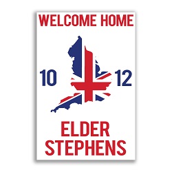 Handheld Flag & State Missionary Welcome Home Sign lds missionary banner, flag missionary banner, flag missionary poster, homecoming flag mission poster, LDS elder mission home banner