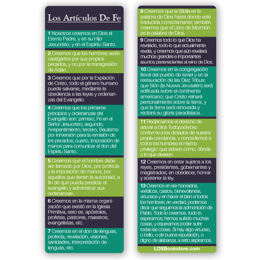 articles of faith bookmark