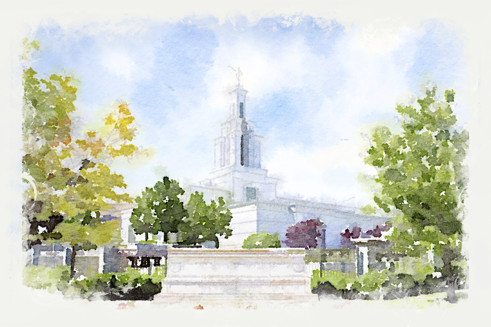Columbia River Temple - Watercolor Print - D-LWA-WC-COLRIV