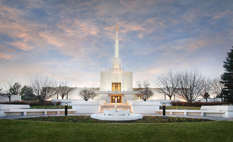 Denver Temple Winter Sky In Lds Framed Temple Art On
