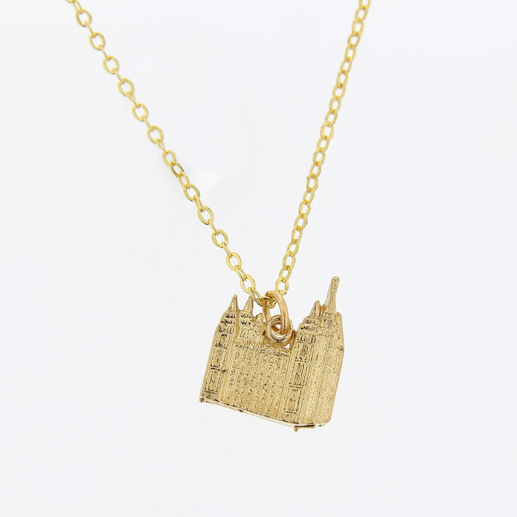 Gold Salt Lake Temple Necklace in LDS Necklaces on