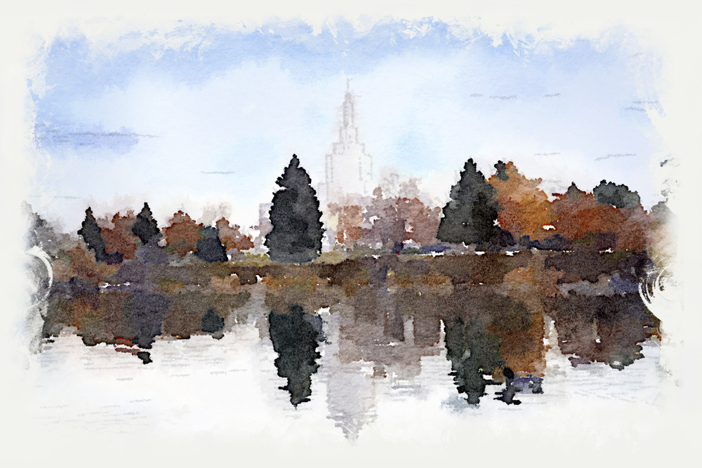 Idaho Falls Temple - Watercolor Print - D-LWA-WC-IDFAL