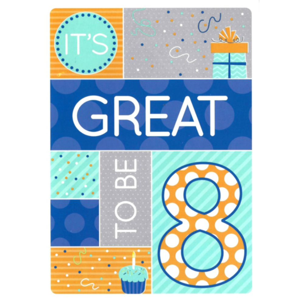 It's Great To Be 8 Birthday Greeting Card - Boy in Baptism ... It's Great To Be 8 Birthday Greeting Card - Boy in Baptism ...