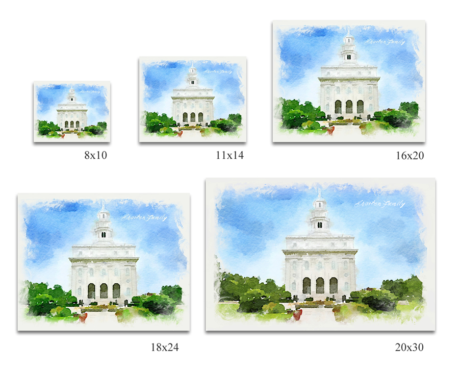 Los Angeles Temple - Watercolor Print - D-LWA-WC-LA