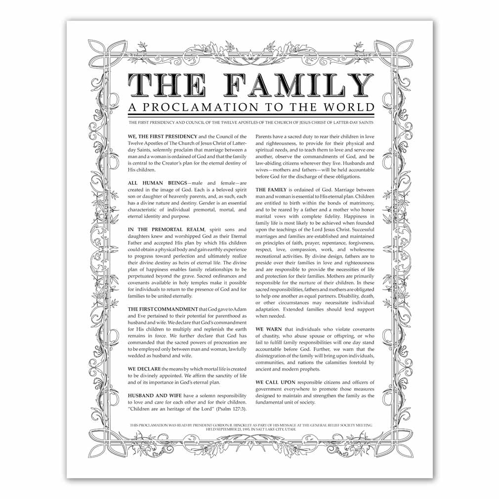 Lds Family Proclamation Free Printable