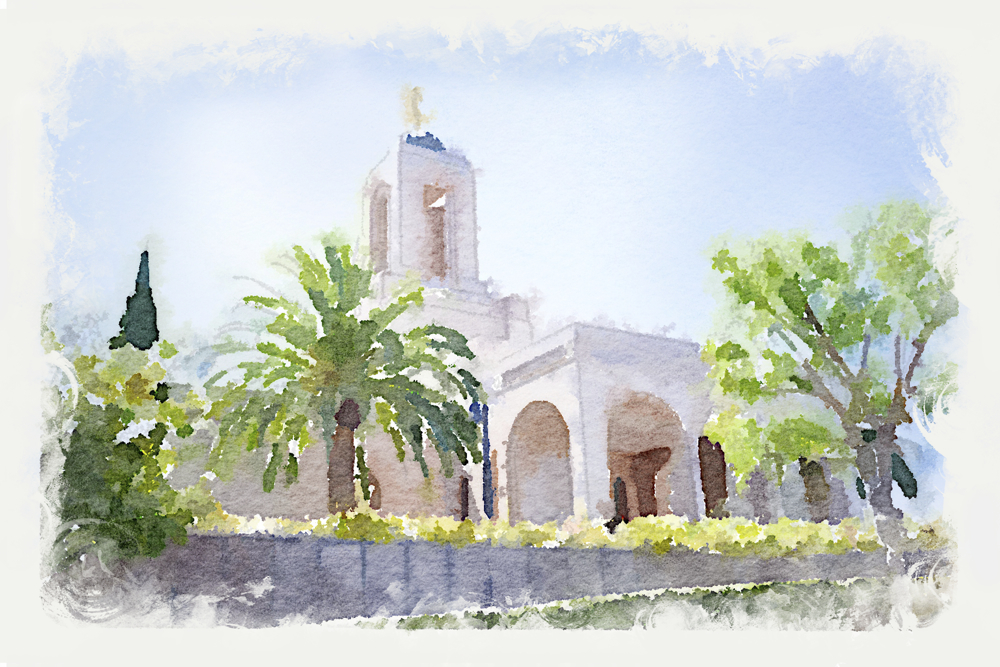 Newport Temple - Watercolor Print - D-LWA-WC-NPT