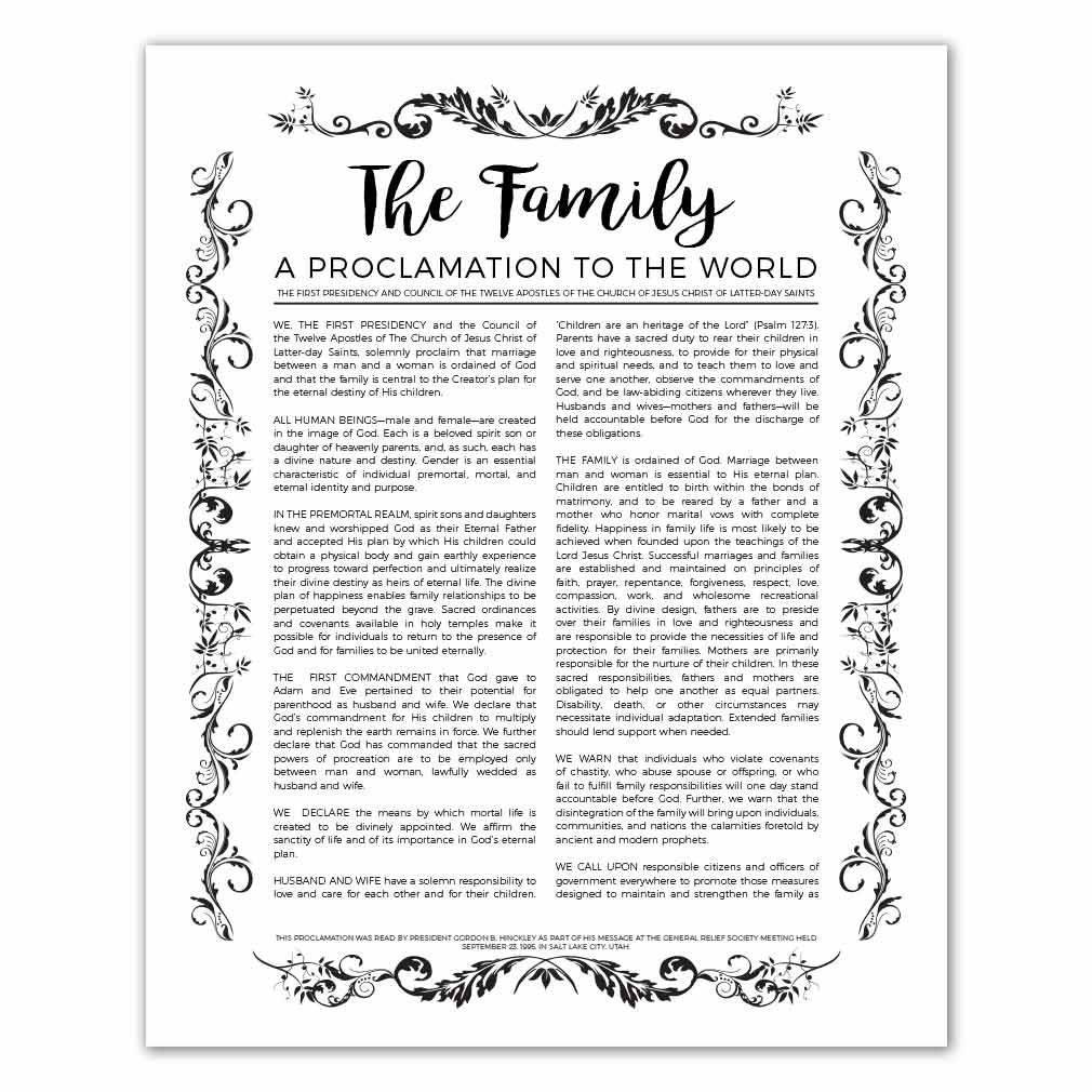Organic and natural Family members Proclamation inside of Relatives Proclamation photo about Four Spiritual Laws Printable known as Organic and natural Household Proclamation inside Household Proclamation