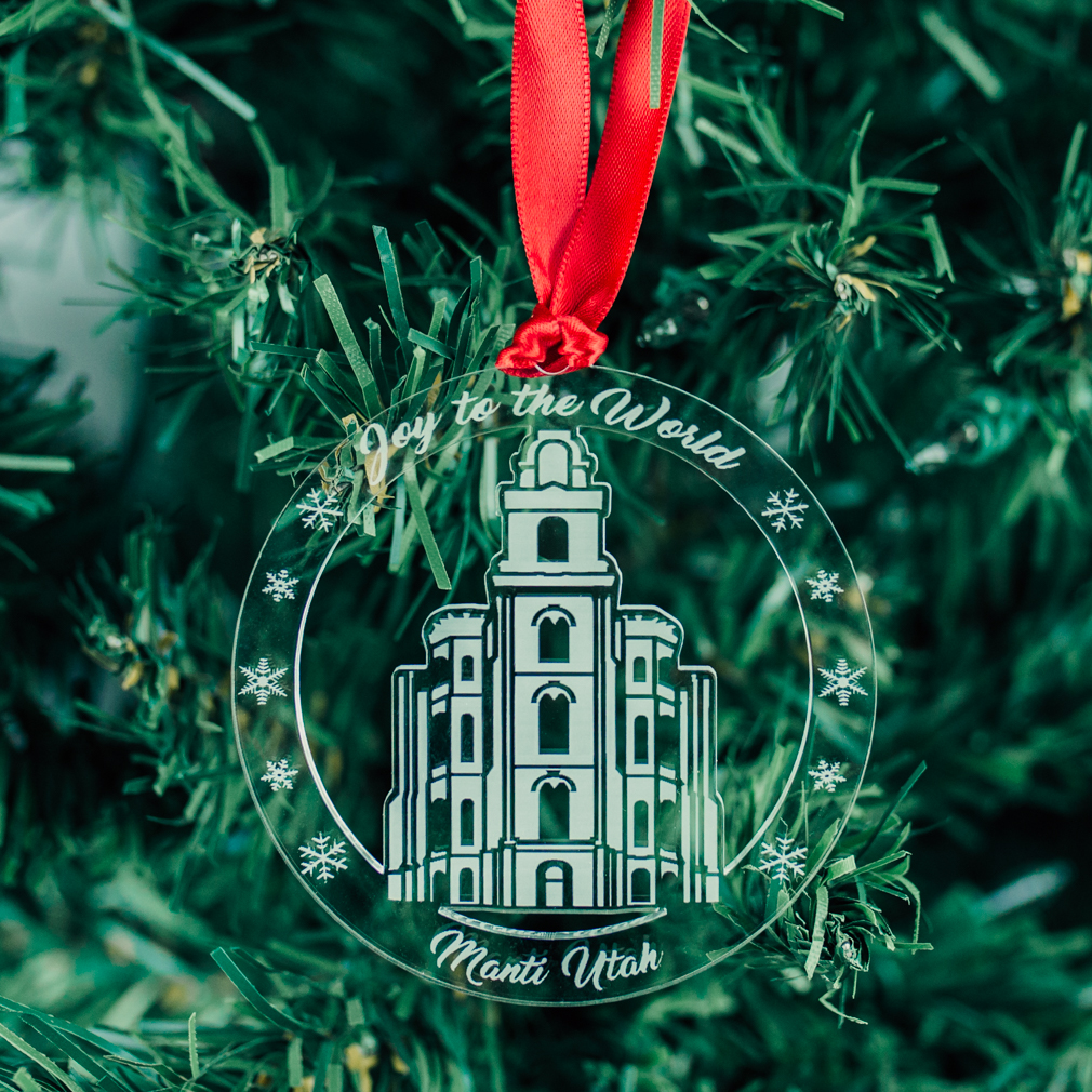 LDS Temple Gift Idea Manti Temple LDS Temple Christmas Ornament Personalized Wood Christmas