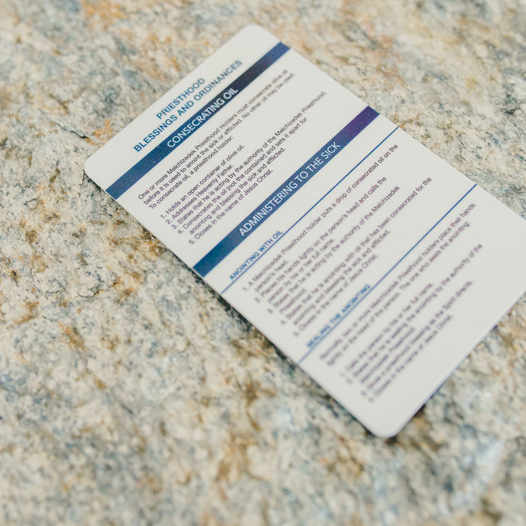 Pocket Priesthood Ordinance Card