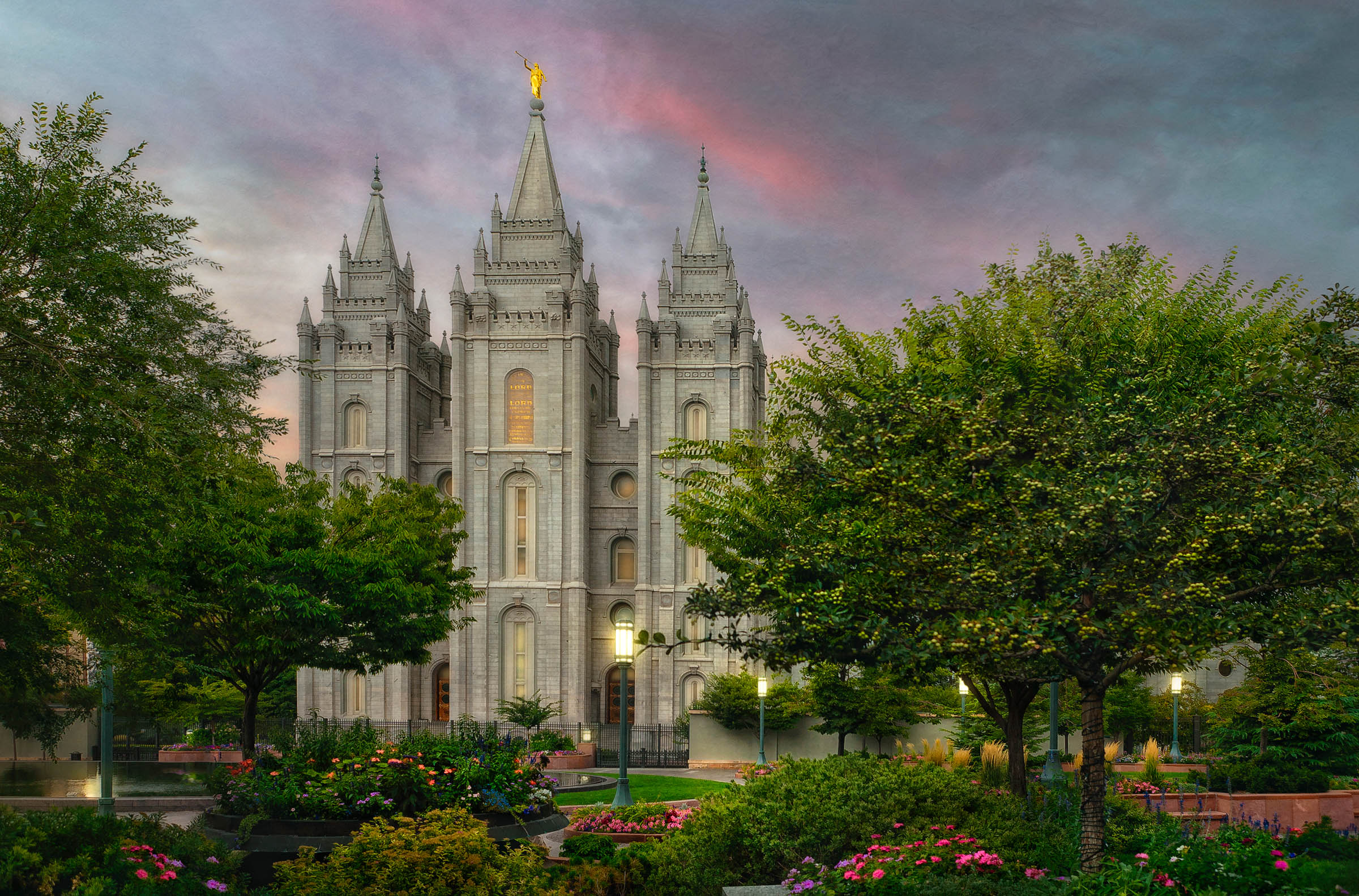 Salt Lake Temple - New Springtime in Framed Temple Art | LDSBookstore.com (#LDP-RB00417NS)