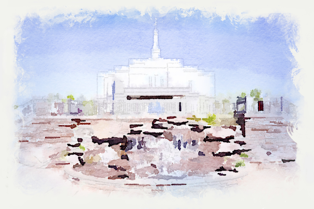 Snowflake Temple - Watercolor Print - D-LWA-WC-SNFLK