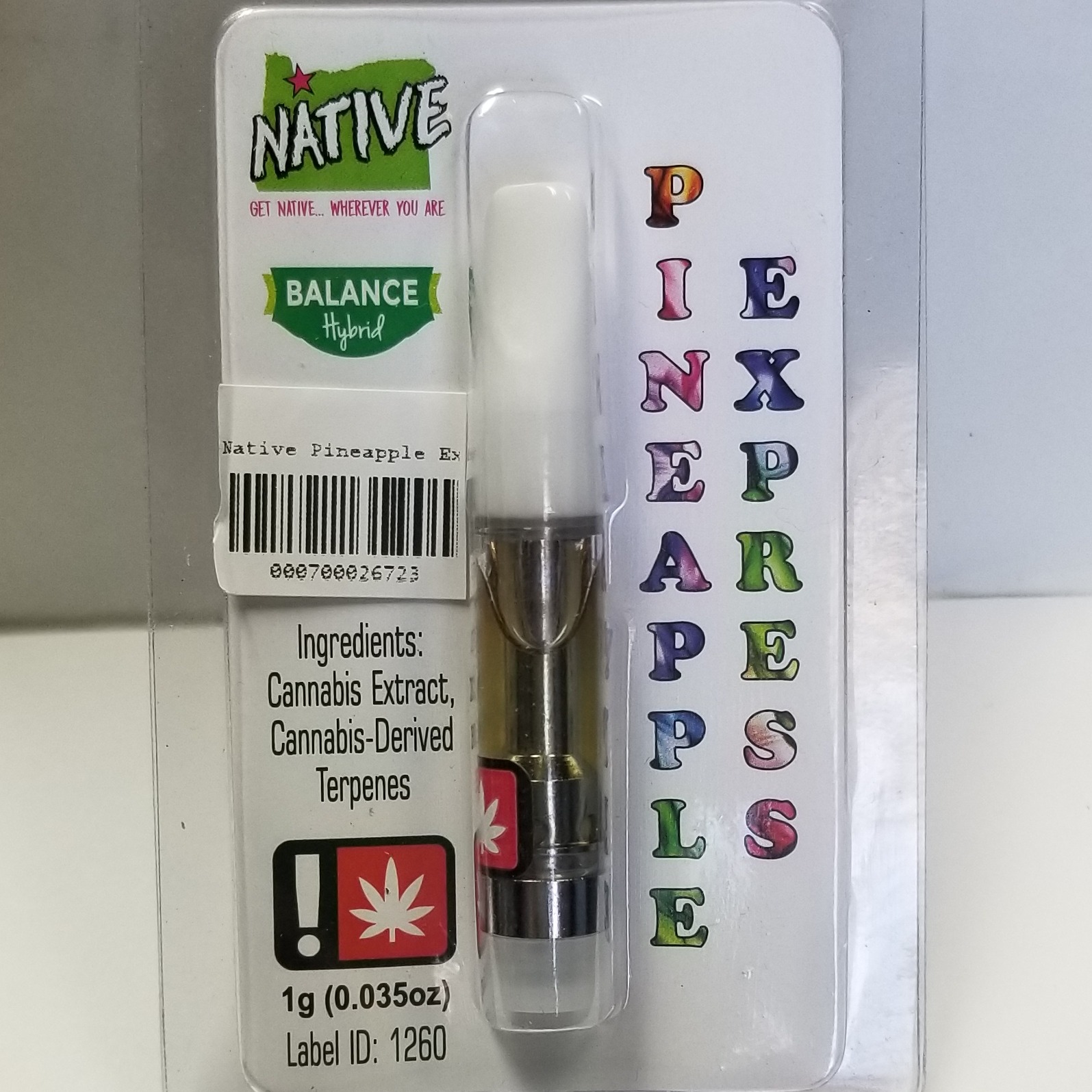 NATIVE Pineapple Express Cartridge 1g Leafly