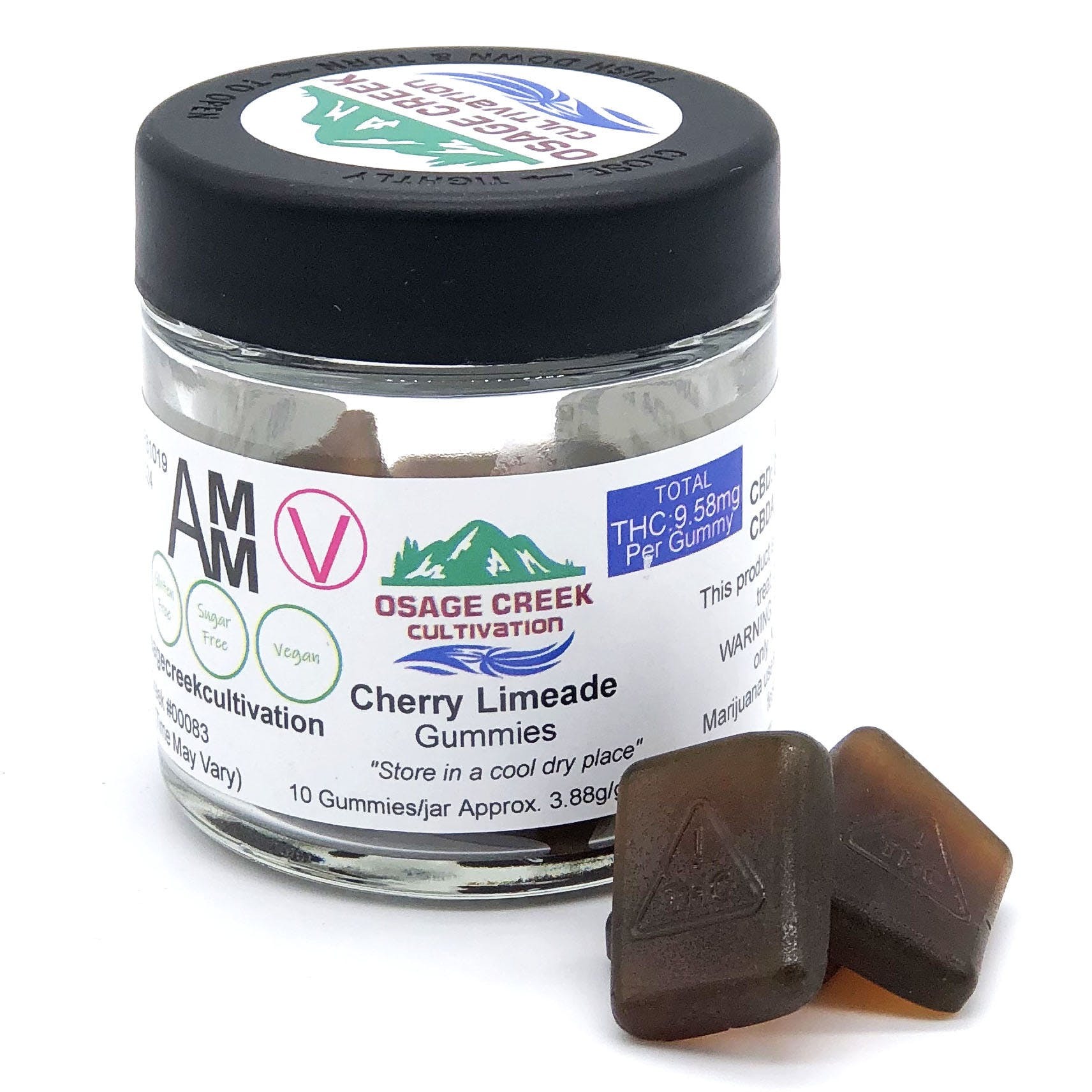 Osage Creek Cultivation Cherry Limeade Gummies 100mg 10 pack Leafly