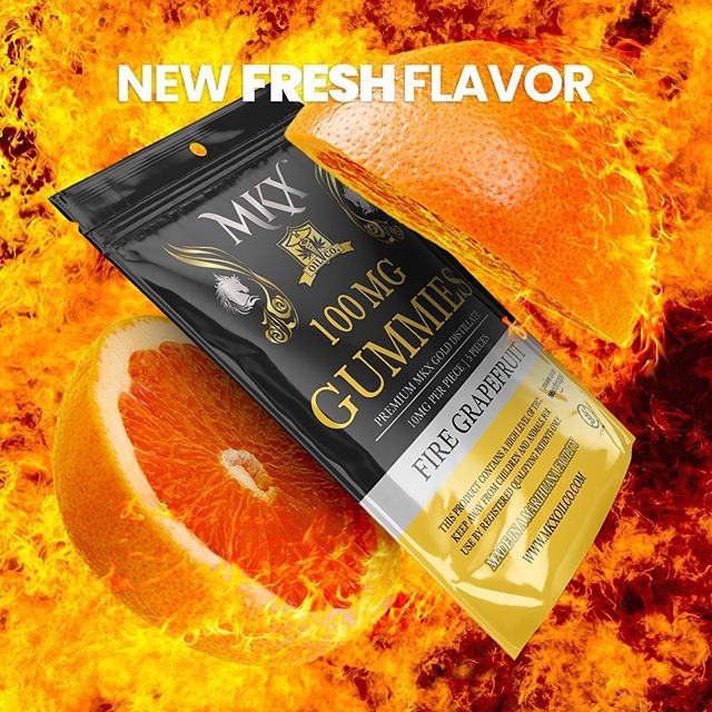 MKX Oil Company Fire Grapefruit Gummies 100mg Leafly