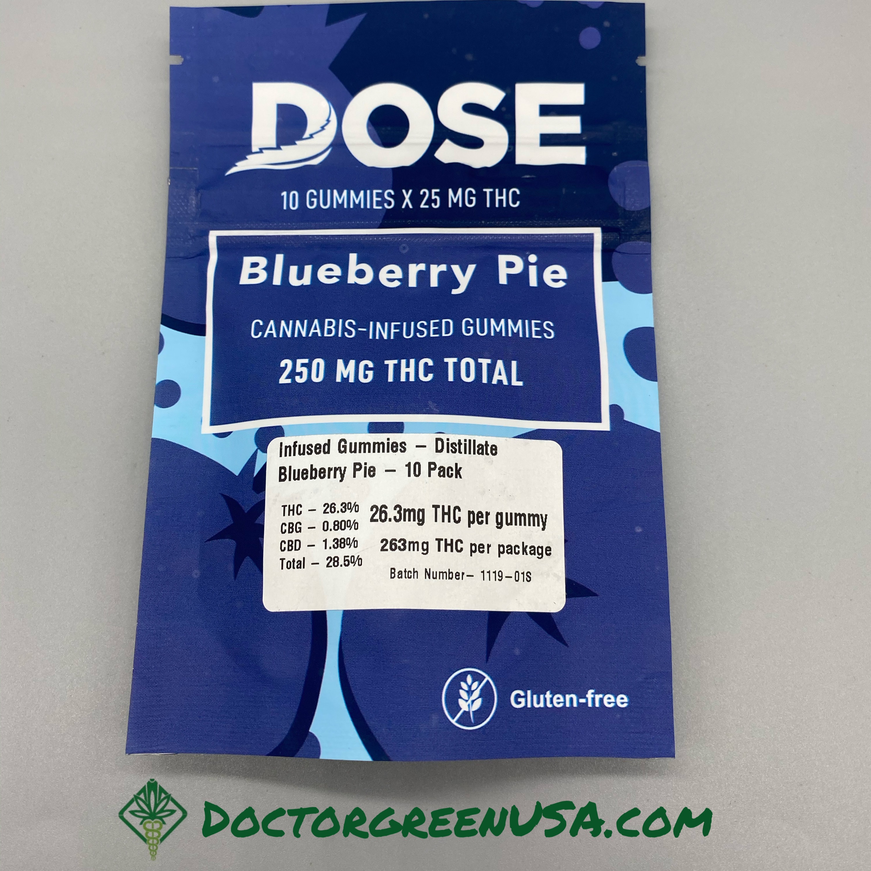 Dose Oil Blueberry Pie Gummies 250mg 10pack Leafly