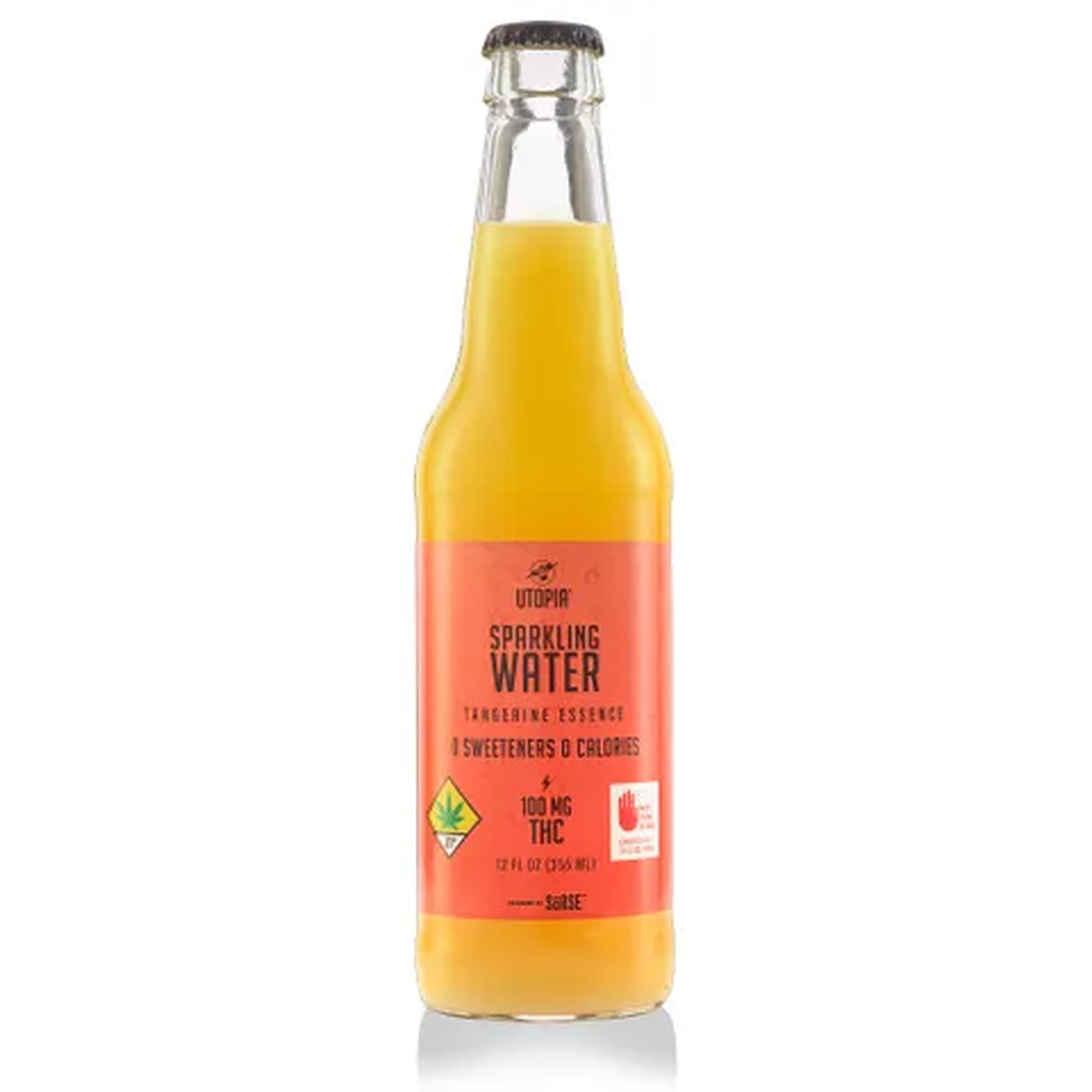 Utopia Sparkling Water Tangerine Sparkling Water 100mg Leafly