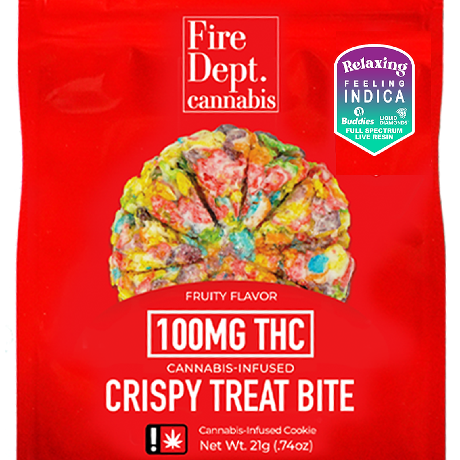 Fire Dept. Cannabis: Indica Fruity Crispy Treat 100mg